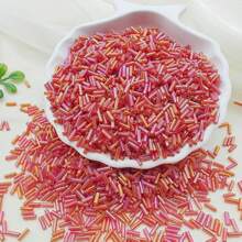 50g(About 1500pcs) Of 7*2mm Thin Tube Glass Beads, Suitable For DIY Handmade Jewelry Bracelet And Necklace Making Accessories
