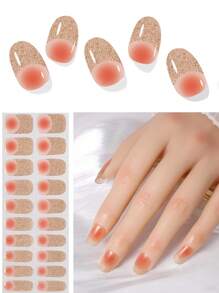 20/40 Fait référence à la bande d'ongles en gel semi-durcissant de couleur dégradée, autocollant en gel d'ongles durcissant aux UV, convient pour les UV, facile à utiliser et à retirer