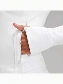 Define Cropped Jacket Nulu-For Yoga Gym Running-Sweat-Wicking-Yoga-All Seasons Sport-Spring/Summer-Autumn/Winter-Back To School - 白色 - 查看 5