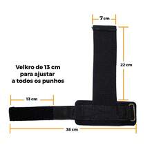 Strap Tala Larga Profissional 100% Algodão Musculação Cross - Preto - Visão 5