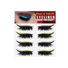 European And American Four Pairs Of Eyelashes Eyeliner Stickers Glue-Free Self-Adhesive Frozen Strips Curling False Eyelashes - 黑色 - 查看 5