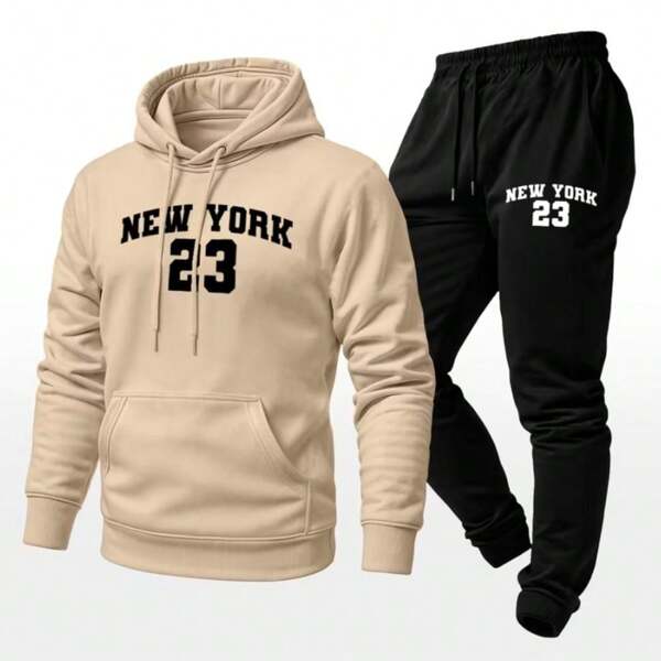 Kit Moletom Estampado Nova York Com Calça Quentinho E Ideal Para O Dia A Dia