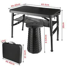 Juego portátil de mesa y taburete de camping, mesas de camping plegables y ligeras con red - Colocar - Ver 3