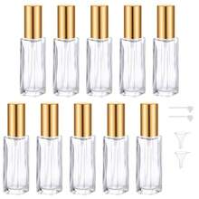 10 件可再填充 10ml 旅行香水雾化器套装，带漏斗的便携式玻璃香水瓶，袖珍古龙水喷雾器，用于分配香水和化妆品 - 彩色 - 查看 11