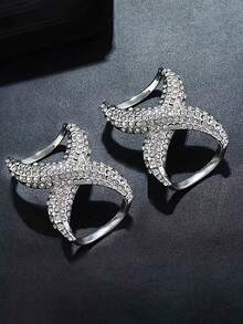 1pc/2pcs/3pcs Fashion Crossed Form Scarf Buckle Alloy Buckle Rhinestone Inlaid Silk Scarf Buckle For Dress - Scarf Buckle - View 12