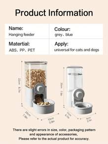 1 pieza Dispensador automático de agua y comida para gatos, conejos, perros, aves y pájaros - Bebedero para mascotas anti-derrames y salpicaduras