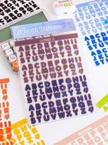 8 Sheets/Pack Vitality Alphabet Series Stickers, Gradient English Alphabet Pattern Design Handbook DIY Album Decoration Stickers, Gifts For Friends
