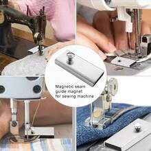 1pc Big Size Dual-Purpose Sewing Machine Magnetic Seam Guide - Portable, Easy Install Edge Stopper For Precision Stitching , Straight Seam Gauge Sewing Machine Attachments Presser Foot Tools For Sewing Machine Magnetic Pin Holder For Sewing - Silver - View 8
