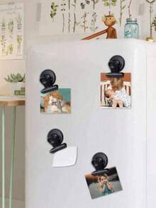 1/5/10 pièces Aimants de réfrigérateur de forme ronde, convient pour décorer le réfrigérateur et maintenir les photos/messages/notes - Noir - Voir 5