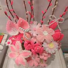 200 Stücke Pink Bastelpfeifenreiniger, Pfeifenreiniger Basteln Hellpuder Rosa Pink Jade Dunkel Puder Pfeifenreiniger für Basteln biegsames Chenillegestänge Pfeifenreiniger, Chenillegestänge, Pfeifenreiniger Basteln, Chenillegestänge Pfeifenreiniger, Flauschige Stäbe Bastelbedarf, farbige Pfeifenreiniger, für DIY Kunst- und Bastelarbeiten sowie Dekorationen
