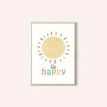 Cartoon Rainbow Sun Heart Nursery Decor Wall Art Poster (Unframed) - Multicolor - View 7