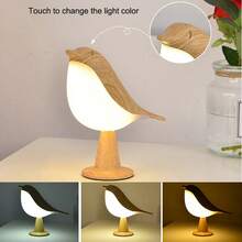 Creative Touch Switch Table Night Lamp 3 Color Dimmable Bedroom Nightstand Lamp Bird Shape Rechargeable Led Night Light Decorative Home - 3 Colors - View 6