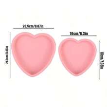 Silicone Heart-Shaped Cake Mold, Non-Stick & Collapsible, Rainbow Layer Cake Baking Pan, Oven Friendly, Home Baking - Multicolor - View 2