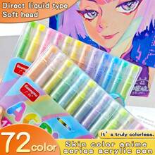 GuangNa 12 colori Penne a pennarello liquido acrilico colore pelle/macaron, punta dritta, adatto per carta, pietra, ceramica, realizzazione di biglietti e artigianato fai-da-te, forniture per la casa e la scuola, regali di Ringraziamento e Natale, forniture scolastiche, ritorno a scuola