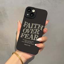 Fashion Creative Faith Over Fear Design Phone Case, Anti-Collision Phone Protective Cover, Phone Accessory Compatible With IPhone 11 12 13 14 15 16 Series - màu đen - Xem 4