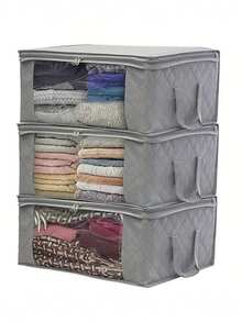 Foldable Storage Containers - Clothes Storage Bags With Lids And Handle For Organizing Bedroom Closet Clothing Comforter Organization And Storage, Ideal For Home, Bedroom, Dorm, Spa Wardrobes Under-Bed Storage