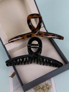 2/1 件大码女式亚克力发夹套装，尺寸 13 厘米/5.12 英寸，时尚简约发饰爪夹发夹发夹发夹发夹发夹时尚发夹秋冬度假装女士 - 彩色 - 查看 12