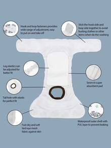 3 pièces/Paquet Couches pour chien lavables, Couches, Couches pour chien de haute qualité (Taille moyenne) - Multicolore - Voir 5