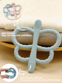 Baby Butterfly Silicone Teether Toy Babies Colored Teething Toys Cartoon Animal Shapes Infant Boy And Girl Essentials Gifts Easy To Grip - Multicolor - View 5
