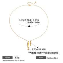 S SHOPBOHO 1pc Minimal Bohemian Accessories Ocean-Inspired Summer Jewelry Layered Necklace Fish Pendant Necklace Double Layer Mermaid Tail Beaded Chain Necklace - Boho - View 7