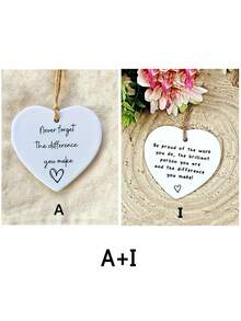 1 件感谢礼物、心形标语图形友谊礼物、带文字的亚克力心形饰品、朋友礼物、悬挂装饰、派对礼品、奇怪的东西、送给女性朋友的鼓舞人心的积极礼物、母亲节礼物（绳子颜色和款式随机，不含包）