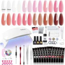 39 Pcs/Set Poly Gel Nail Kit , DIY Nail Art Gift Set For Beginners, All Seasons, 12 Color Matching Extension Glue And Basic Tools,/ LED Curable Nail Polish, Semi-Permanent - The Perfect Gift For ' Nails - Nhiều màu - Xem 11