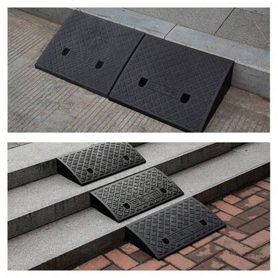 Heavy Duty Portable Car Motorcycle Park Step Ramp Pad Kerb Door Mobility Scooter Wheelchair Access Ramp 50*27*9CM Large