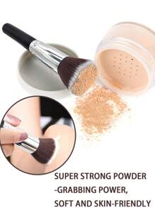 Pennello per fondotinta a testa piatta, adatto per mescolare cosmetici liquidi, in crema e in polvere perfetti - lucidatura, stippling, correttore. Pennello da trucco stile kabuki portatile, ottimo regalo per donne e festa della mamma