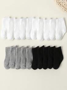 1/5/10/20 Paar Baby Einfarbige Socken, kurze & halbe Wadensocken, Jungen & Mädchen, koreanischer Stil, geeignet für Zuhause, alle Jahreszeiten