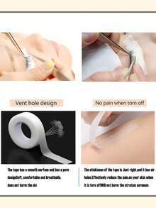 6 Rolls PE Eyelash Extension Tape, 9M Mini Transparent PE Tape, Under Eye Lash Tape, Makeup Kit/Lash Tools