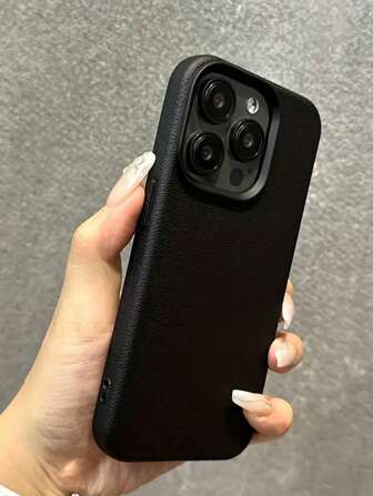 Nouvelle étui de téléphone  véritable de luxe avec texture grain de litchi, protection antichoc compatible avec Apple 16/11/16Pro/16Plus/16ProMax/16e/15ProMax/13/14/12/XS/XR/7G/8P, pour 15ProMax/14/13/12/11/14ProMax Plus, étui silicone doux minimaliste