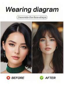 空气刘海夹式薄假刘海自然直发合成齐刘海饰品女生隐形自然发色 - 彩色 - 查看 6