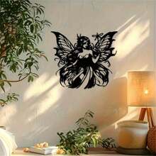 Fairy Metal Wall Art Decor Black Wall Elegance-Metal Placard-Versatile Usage, Suitable For Various Indoor And Outdoor Settings-Metal Sign-Coffee Shop Decor - Black - View 3