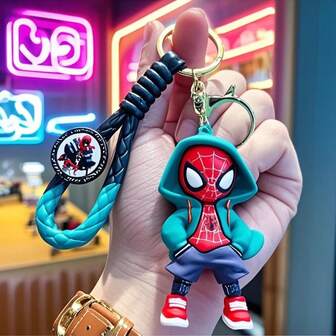 Marvel 旅行居家必备！漫威蜘蛛侠连帽衫硅胶钥匙扣采用鲜艳配色，为您的包包点亮一抹亮色。居家车内皆宜，让漫威魅力伴您左右！返校季
