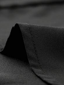 Plus Size Chiffon Palazzo Pants For Women High Waist Tie Front Split Flowy Wide Leg Pants - Black - View 5