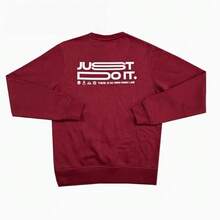 Nike 男士户外运动休闲舒适圆领套头长袖保暖卫衣，带刺绣Logo，建议购买大一码。 - 紅色 - 查看 5