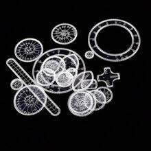 22 件/1 套绘图尺套装，释放您的创造潜力 - 透明魔法螺旋绘图模板 - 非常适合绘画和花卉尺子、返校绘画用品、儿童最佳返校礼物、万圣节和圣诞节礼物。 - 彩色 - 查看 4