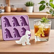 1 件怪物冰模，自制风味冷冻零食模具大号硅胶冰块模具可制作 6 个巨型威士忌冰龙硅胶 - 彩色 - 查看 6