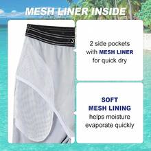 Mens Swim Trunks Quick Dry Board Shorts With Mesh Lining, Breathable Fit Hawaii Beach Shorts Swimwear Bathing Suits - 夏威夷黑骷髏 - 查看 9