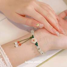 1 Pc Crystal Beads Bracelet, Delicate Princess-Style Minimalist Design, Sweet Girl Vibe, Matching Friendship Bracelet