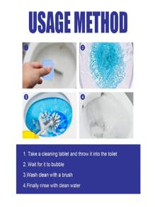 12pcs Toilet Cleaner - Contains Cleaning Ingredients That Help Remove Stubborn Urine Scale, Limescale, Rust Stains And Other Persistent Dirt, Making The Toilet Interior Cleaner, With A Light Fresh Lemon Scent