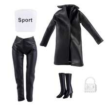 元秀 11.5 英寸时尚娃娃服装套装 - 包括皮夹克、时尚裤子、内衣、包和鞋子，适合 3-6 岁儿童，娃娃服装配饰 - 彩色 - 查看 10