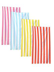 1 件波西米亚洋红黄粉几何条纹沙滩巾、超细纤维沙滩巾、超强吸水沙滩巾、超厚毛巾、旅行沙滩巾、运动泳池毛巾、浴室露营毛巾、瑜伽女孩女士成人沙滩巾海滩必需品 - 彩色 - 查看 1