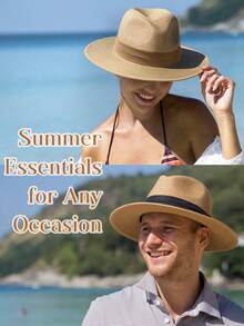 1 件度假休闲编织爵士草帽