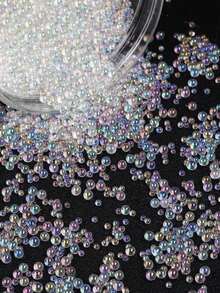 [泡泡珠] 20000 颗圆形彩色混合尺寸泡泡珠 0.6-3 毫米迷你泡泡珠适用于 DIY 树脂模具硅胶首饰制作 - 用于工艺品和 DIY 指甲装饰