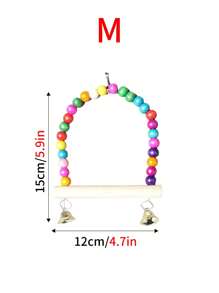 1 pièce/2 pièces Jouet à bascule coloré avec cloche pour cage d'oiseau de compagnie, nid. Jouets à suspendre de hamac aux couleurs assorties pour divertir les animaux de compagnie