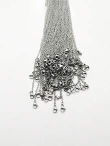 10 件不锈钢链条项链银色链条适用于 DIY 珠宝配件 - 銀色 - 查看 2