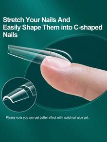 160片-320片热销透明假指甲美甲拱形指甲半磨砂美甲无痕假指甲 - 無色 - 查看 5