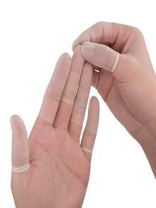 100pcs Disposable Finger Covers, Latex Finger Covers, Thickened High Elastic Rubber Finger Covers, Finger Protection, Finger Hygiene, Finger Care Home Pack Finger Covers - White - View 4