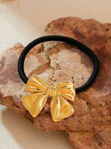 3pcs Minimalist Bow, Pentagram, Crown Metal Hair Ties, Elegant & Fashionable Hair Accessories, Durable For Ponytail, Side Braid